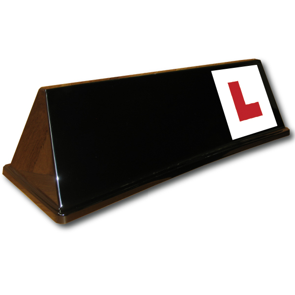 Black Rover Roof Sign with L-Plates Applied